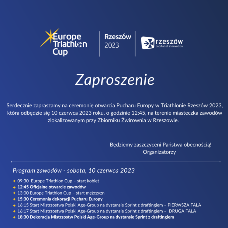 Jutro w Rzeszowie otwarcie Pucharu Europy w Triathlonie 1 - Polskie Radio Rzeszów Jutro w Rzeszowie otwarcie Pucharu Europy w Triathlonie