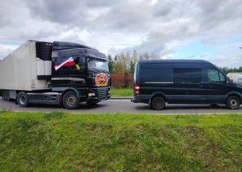 Kolejki ciężarówek przed&nbsp;przejściami granicznymi z&nbsp;Ukrainą z&nbsp;powodu protestu