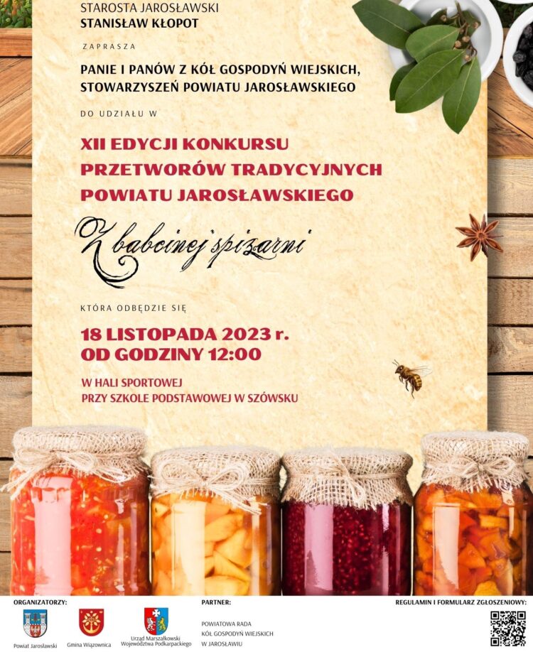 XII edycja Konkursu Przetworów Tradycyjnych „Z Babcinej spiżarni”