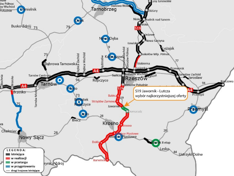 Wybrano ofertę na realizację drogi S19 Jawornik – Lutcza