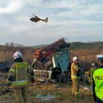 Pojazd przewożący drewno spadł ze skarpy - Polskie Radio Rzeszów