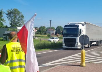Protest rolników w&nbsp;Duńkowiczkach, utrudnienia dla kierowców