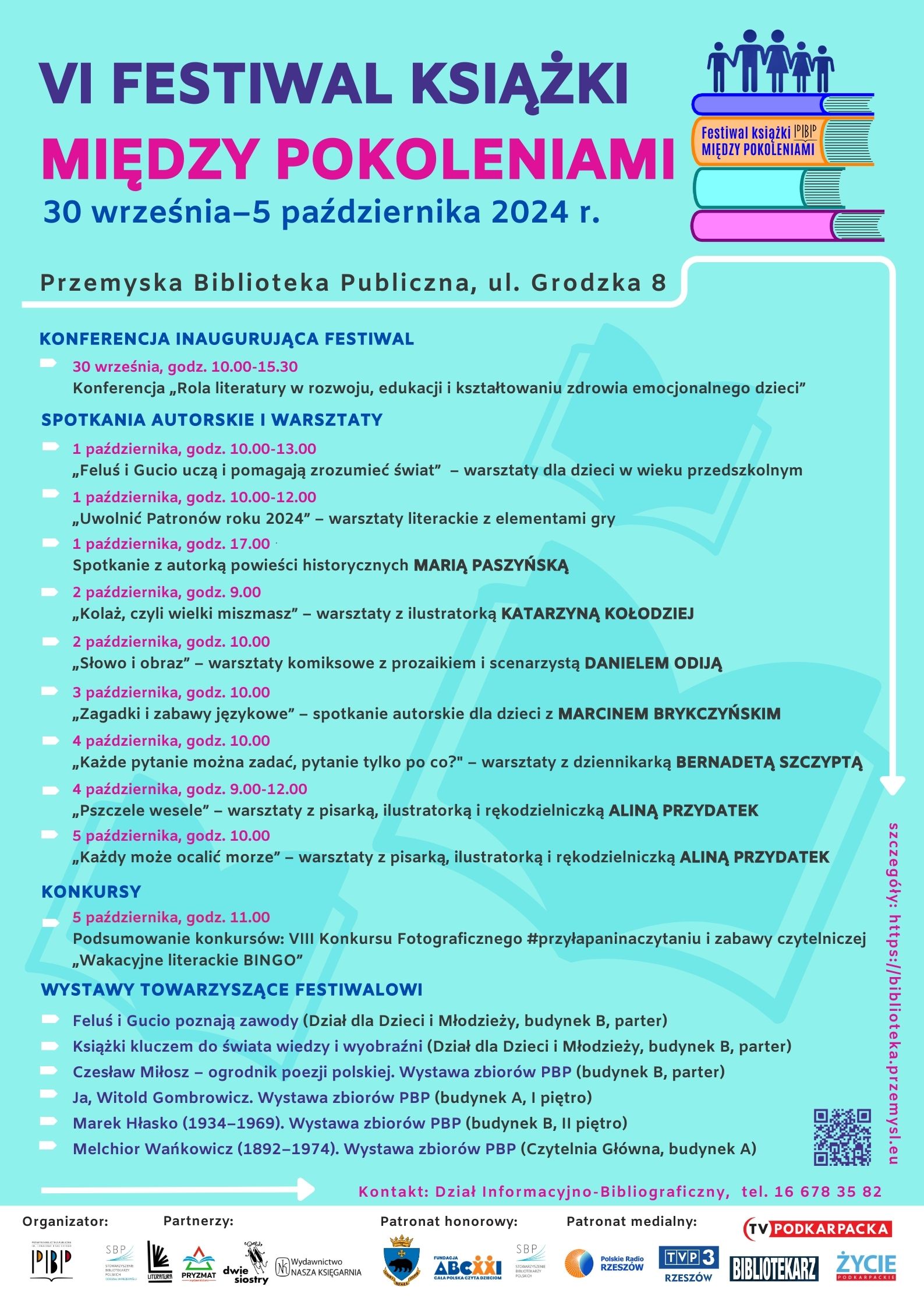 Plakat VI Festiwal ksiazki.spotkania.warsztaty