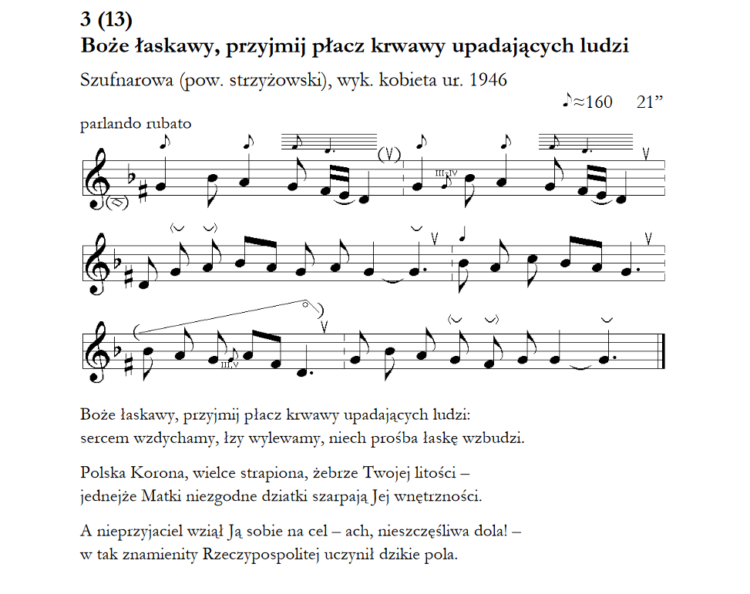 Nieznane pieśni powstania styczniowego zachowane w tradycji Galicji Wschodniej