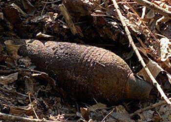 Ponadstuletni pocisk artyleryjski w&nbsp;przydomowym ogródku