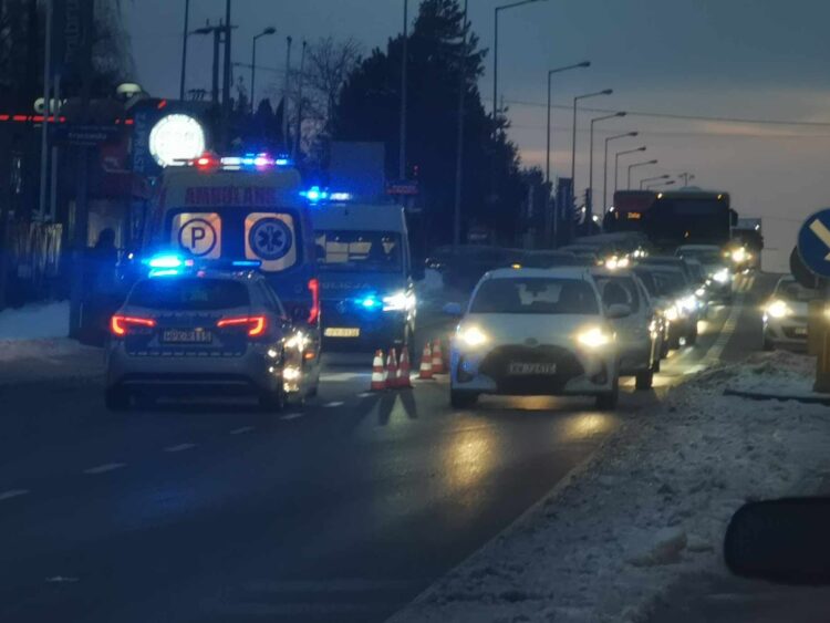 Wypadek na ulicy Krakowskiej w Rzeszowie