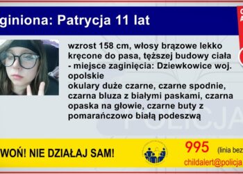 Child Alert: Zaginęła 11-letnia Patrycja Głowania – trwa akcja poszukiwawcza (aktualizacja)