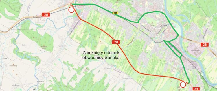 Uwaga kierowcy! Obwodnica Sanoka zamknięta od 26 maja