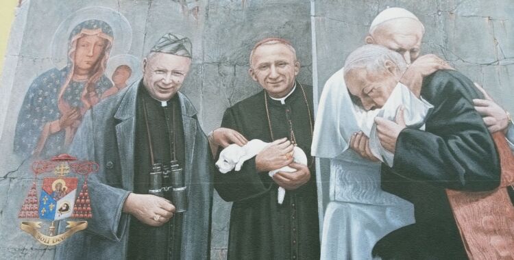 Łęki Górne: odsłonięcie muralu 3D przedstawiającego postać kardynała Stefana Wyszyńskiego