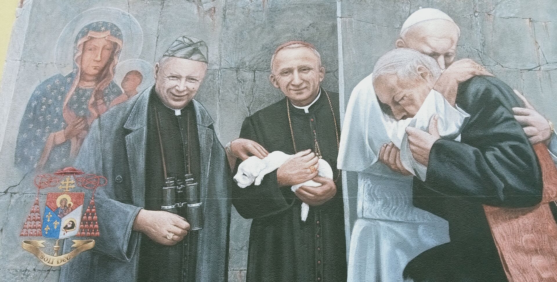 Łęki Górne: odsłonięcie muralu 3D przedstawiającego postać kardynała Stefana Wyszyńskiego