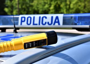 Nietrzeźwa matka wiozła autem dziecko, uszkodziła znaki drogowe i żywopłot