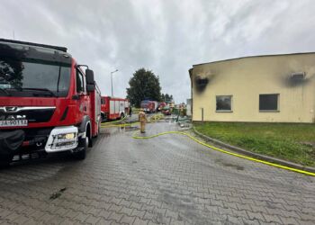 Pożar w oczyszczalni ścieków w Jarosławiu