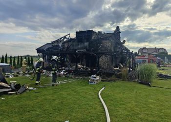 Pożar domu w Wolicy w powiecie jasielskim