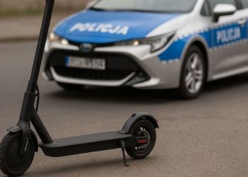 Wypadkiem zakończyły się wyścigi dwóch nastolatków na hulajnogach