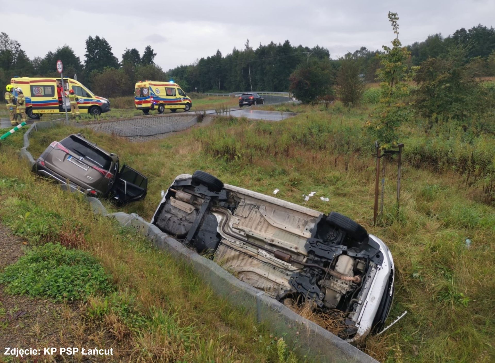 Wypadek na obwodnicy Łańcuta. Auto przygniotło jedną osobę - Polskie Radio Rzeszów