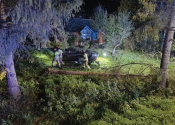 Dachowanie auta, dwie osoby trafiły do szpitala [ZDJĘCIA]