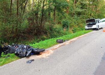 Wypadek w Dulczy Wielkiej. Motocyklista trafił do szpitala