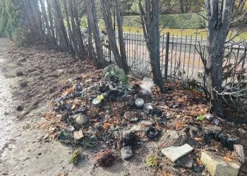 Pożar na cmentarzu w Kidałowicach. Ktoś wrzucił do kontenera niedogaszony znicz