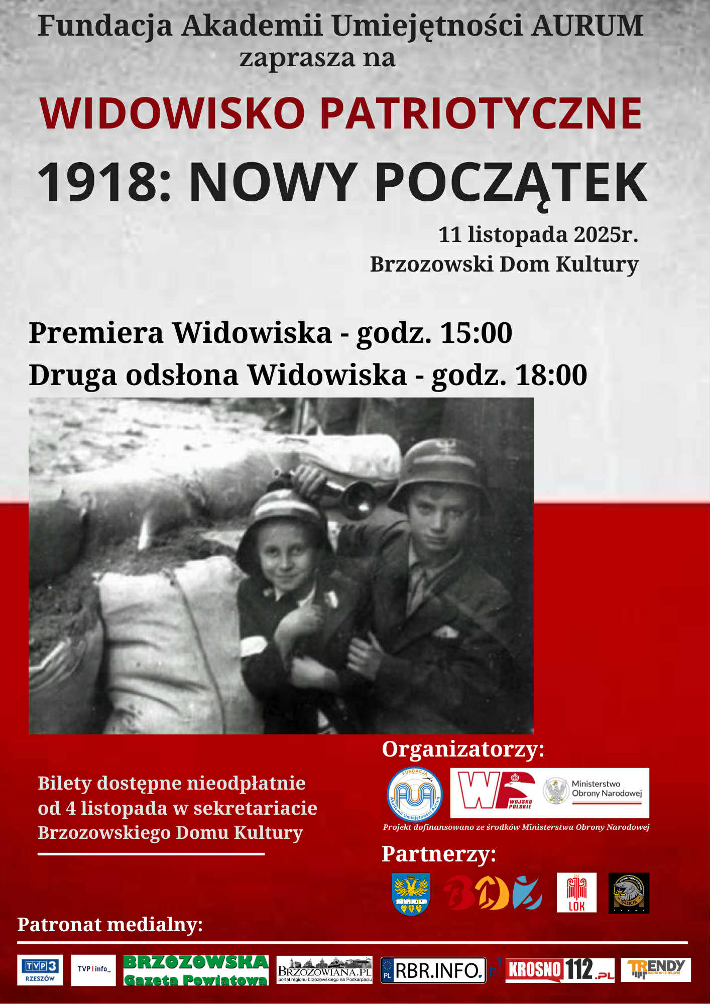 Widowisko Patriotyczne "1918: NOWY POCZĄTEK” we wtorek w Brzozowie - Polskie Radio Rzeszów