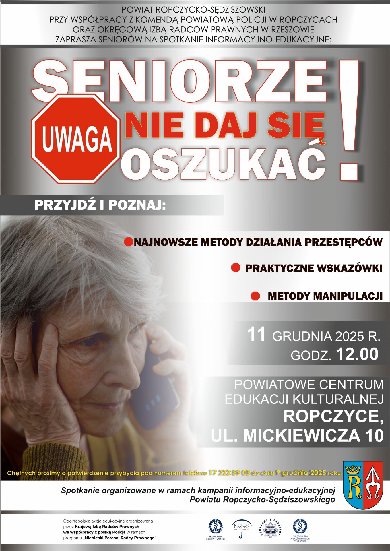 Seniorzy na celowniku oszustów. Ropczyce zapraszają na edukacyjne spotkanie 2 - Polskie Radio Rzeszów Seniorzy na celowniku oszustów. Ropczyce zapraszają na edukacyjne spotkanie - Polskie Radio Rzeszów