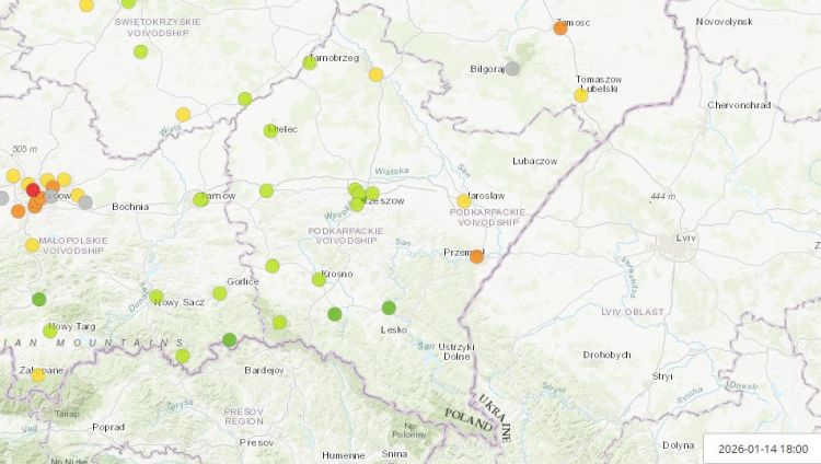 Smog na&nbsp;Podkarpaciu. Sprawdź, gdzie powietrze jest złej jakości!