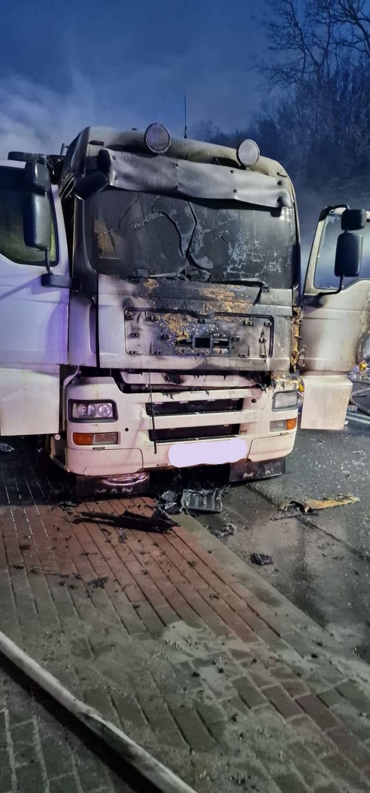 Pożar ciężarówki w Wielopolu Skrzyńskim, spłonęła kabina - Polskie Radio Rzeszów