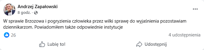 Wataha wilków zaatakowała mężczyznę w powiecie brzozowskim [AKTUALIZACJA] - Polskie Radio Rzeszów