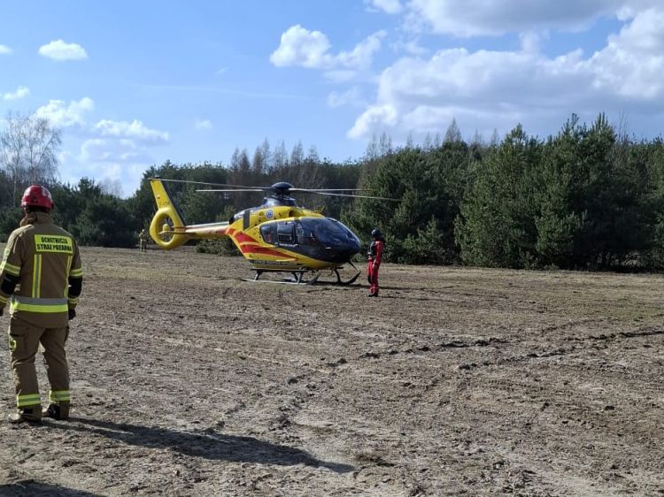 15-letni motocyklista przetransportowany śmigłowcem do&nbsp;szpitala