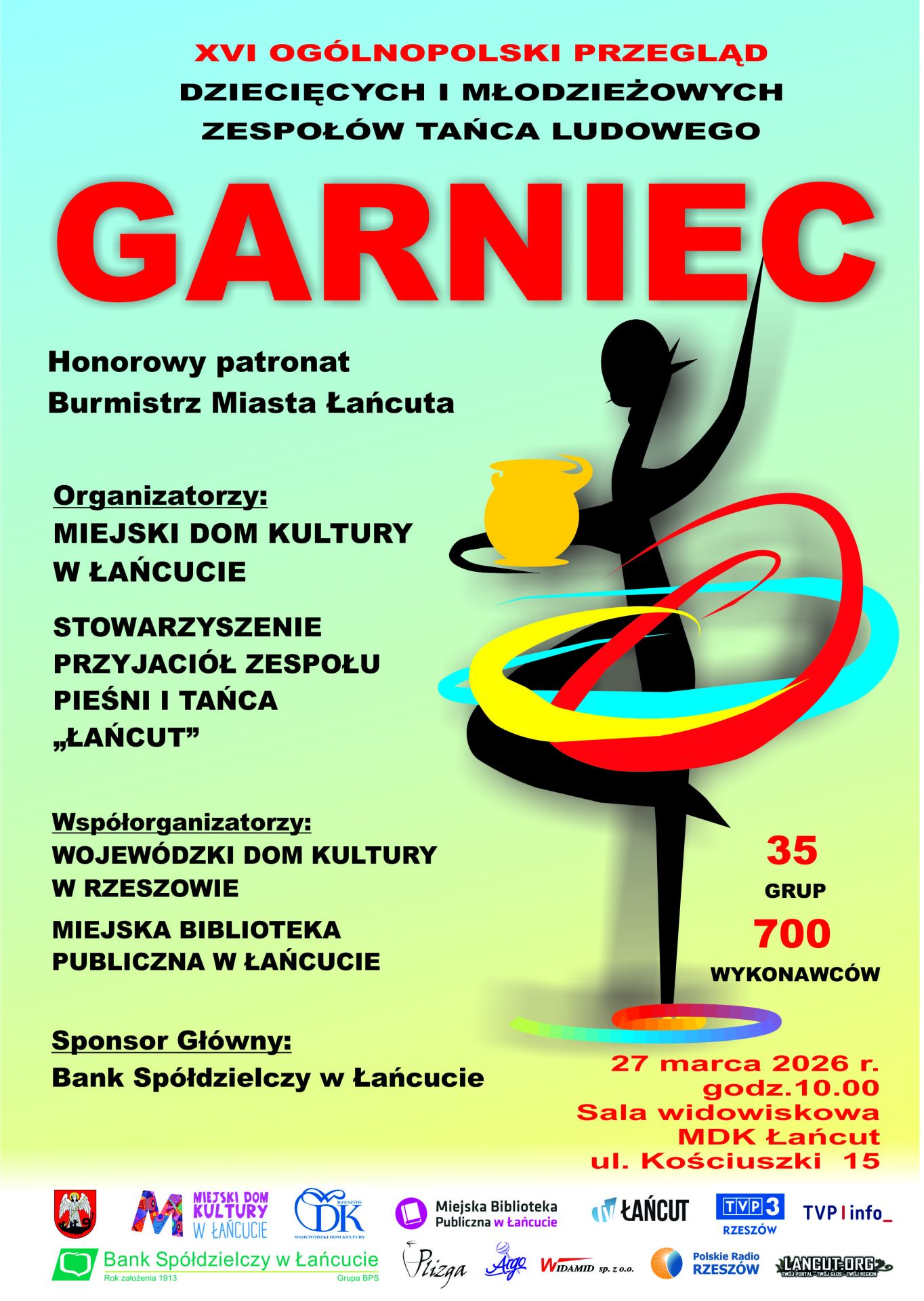XVI Ogólnopolski Przegląd Dziecięcych i Młodzieżowych Zespołów Tańca Ludowego „Garniec” – Łańcut 2026 - Polskie Radio Rzeszów