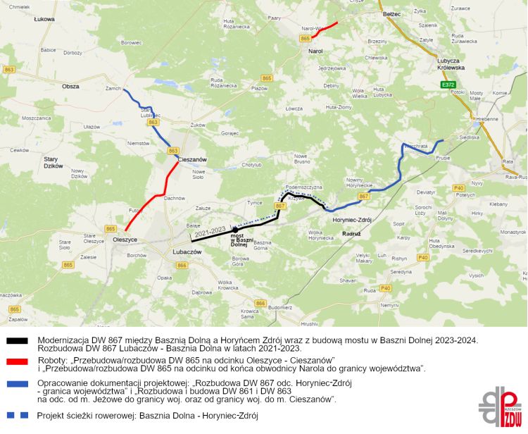 Nowa droga dla pieszych i&nbsp;rowerów Basznia Dolna – Horyniec-Zdrój. Podpisano umowę na&nbsp;inwestycję