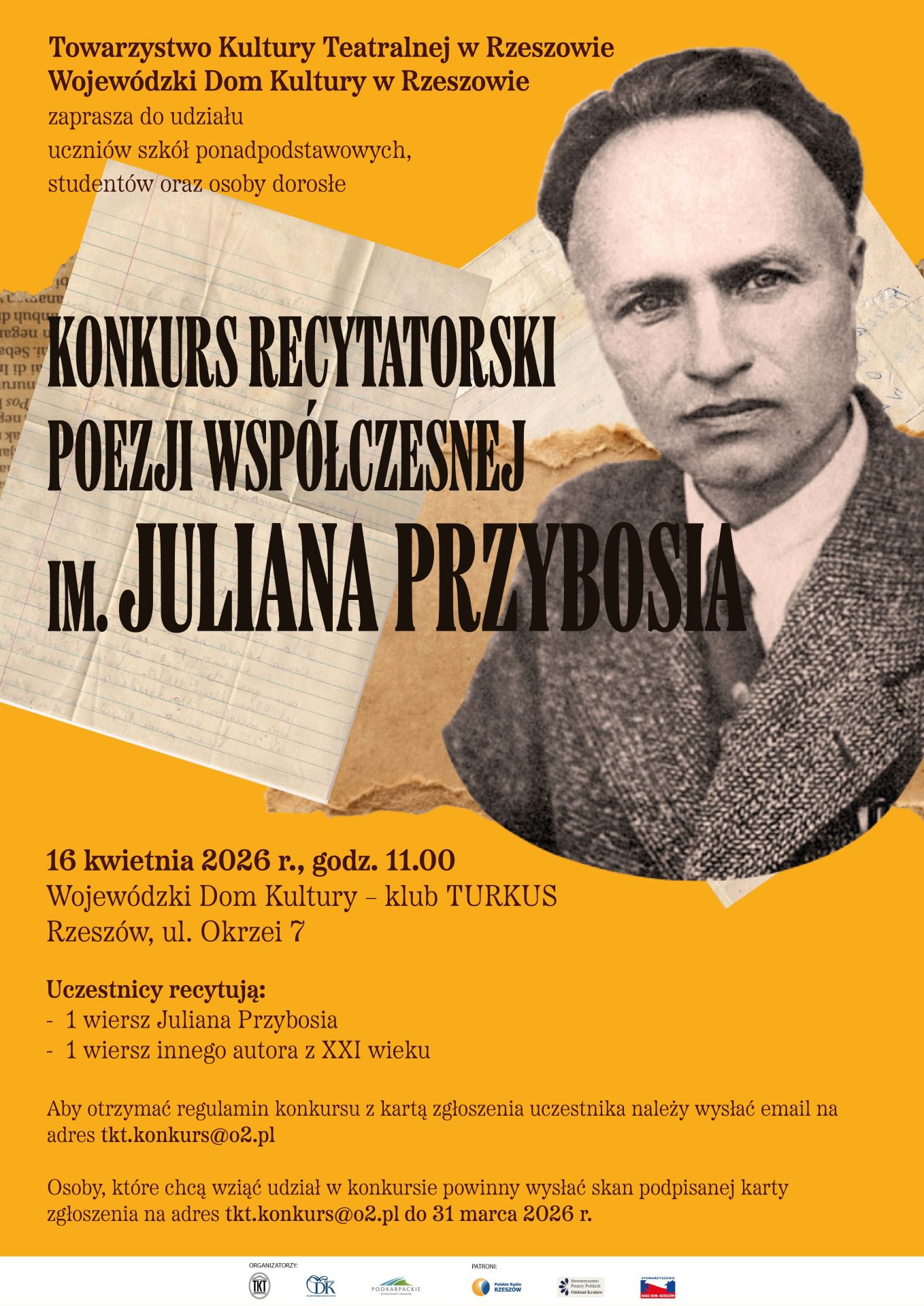 Rusza Konkurs Recytatorski Poezji Współczesnej im. Juliana Przybosia - Polskie Radio Rzeszów