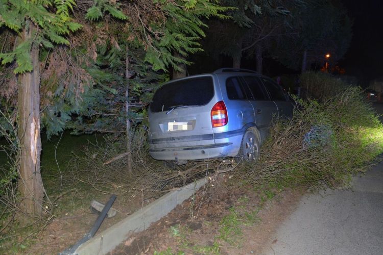 Pijany 16-latek rozbił auto na&nbsp;ogrodzeniu. Nie&nbsp;miał prawa jazdy