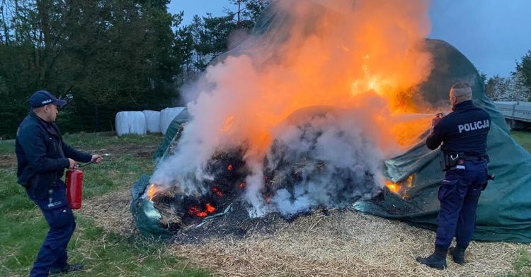 Policja zatrzymała 30-latka, który&nbsp;podpalił siano na&nbsp;posesji rodziców