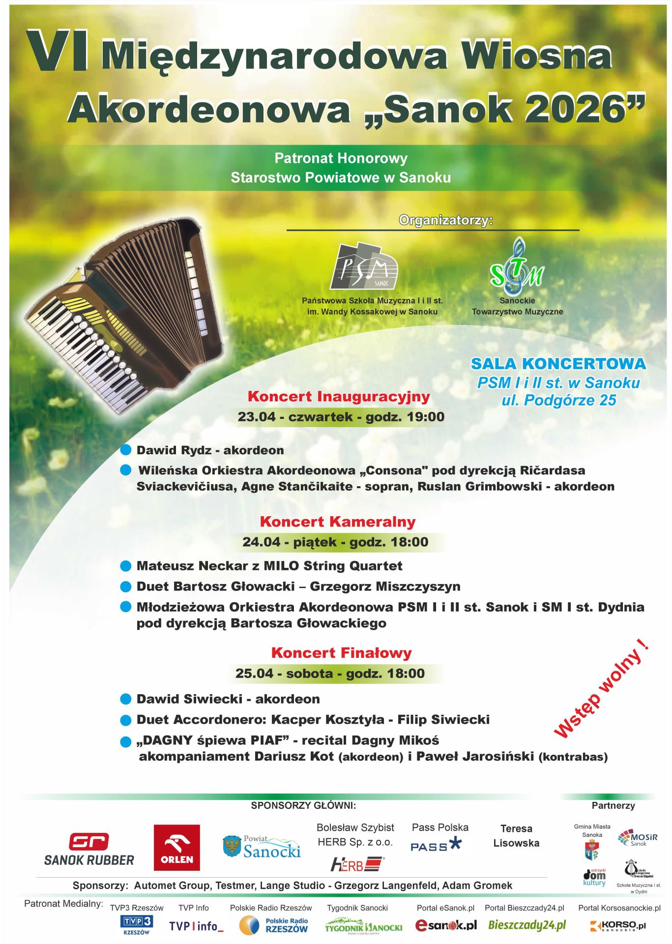 VI Międzynarodowa Wiosna Akordeonowa Sanok 2026 - Polskie Radio Rzeszów
