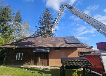 Silny wiatr na&nbsp;Podkarpaciu. Ponad 90 interwencji strażaków – uszkodzone dachy i&nbsp;powalone drzewa