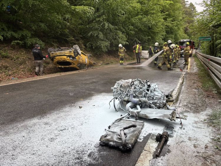 Groźny wypadek podczas Wyścigu Górskiego Prządki. Kierowca trafił do&nbsp;szpitala