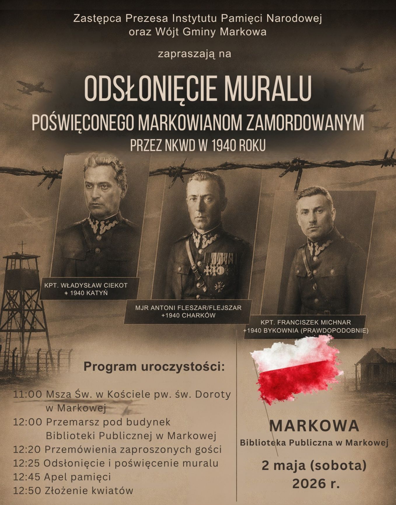 Markowa upamiętni ofiary NKWD. Dziś odsłonięcie muralu - Polskie Radio Rzeszów