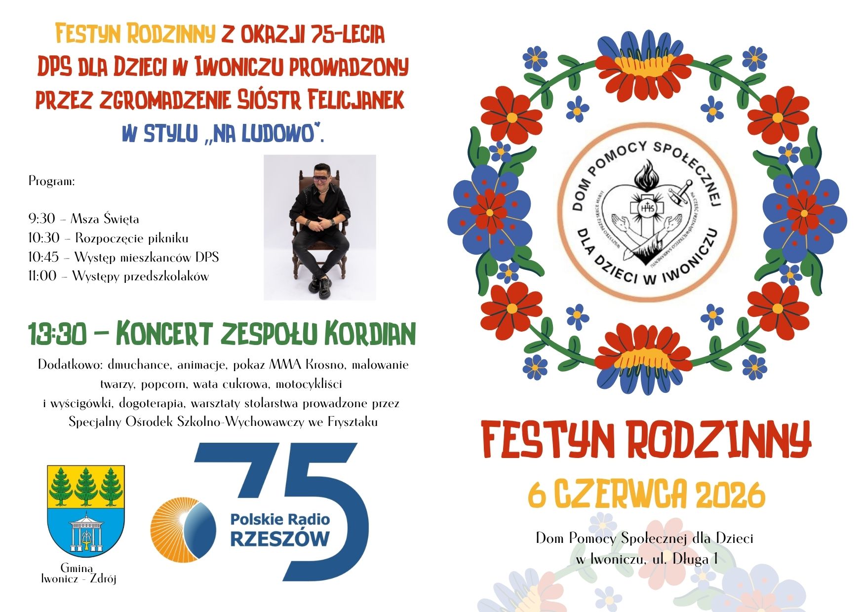 FESTYN RODZINNY Z OKAZJI 75-LECIA DOMU POMOCY SPOŁECZNEJ DLA DZIECI W IWONICZU - Polskie Radio Rzeszów