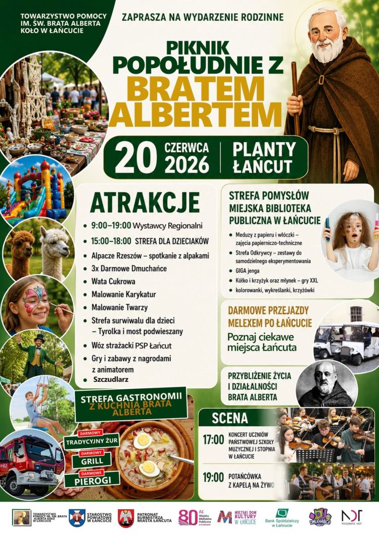 Rodzinny piknik „Popołudnie z Bratem Albertem” na łańcuckich plantach 1 - Polskie Radio Rzeszów Rodzinny piknik „Popołudnie z Bratem Albertem” na łańcuckich plantach