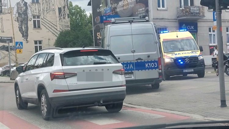 Zderzenie samochodu z&nbsp;motocyklem w&nbsp;centrum Rzeszowa