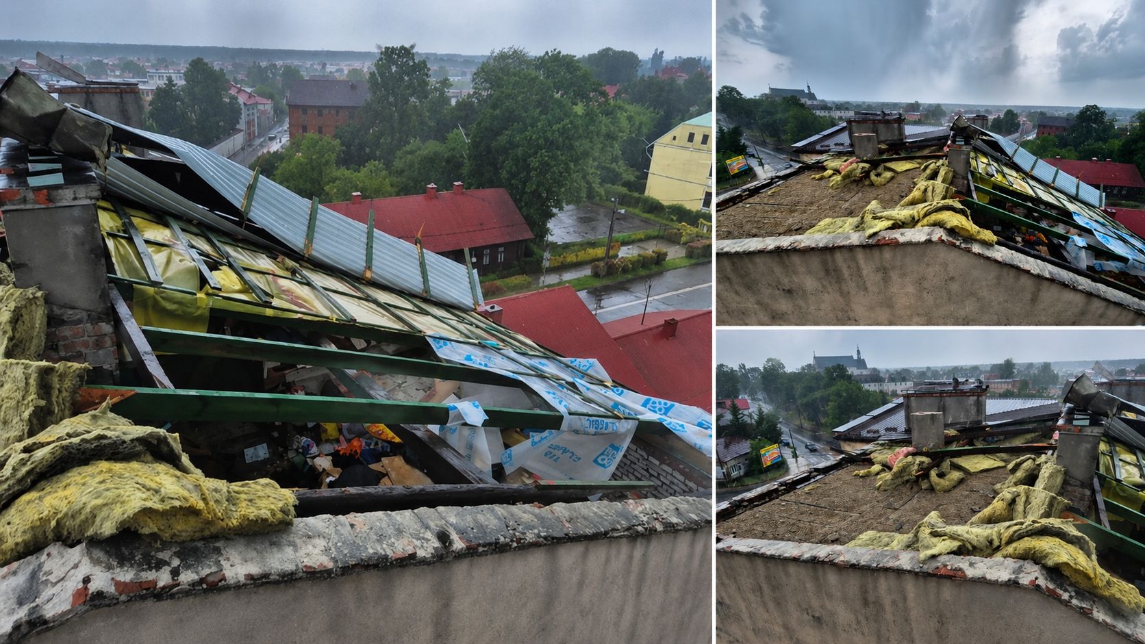 Nawałnica nad Stalową Wolą. Zerwane dachy, podtopienia i powalone drzewa - Polskie Radio Rzeszów