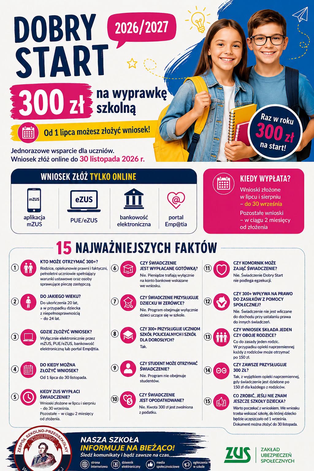 Ruszył program „Dobry Start”. Rodzice mogą składać wnioski o 300 zł na wyprawkę szkolną 2 - Polskie Radio Rzeszów Ruszył program „Dobry Start”. Rodzice mogą składać wnioski o 300 zł na wyprawkę szkolną - Polskie Radio Rzeszów