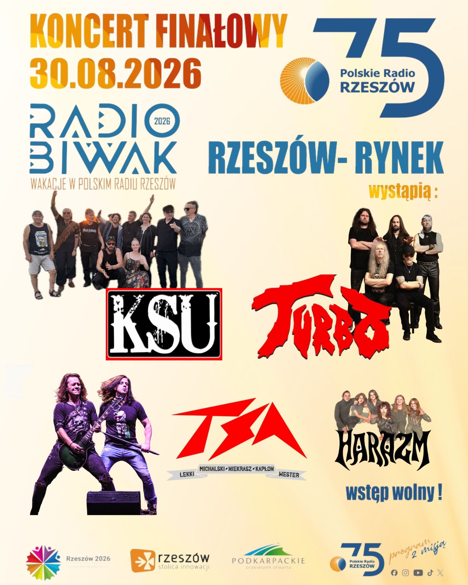 Finał Radia Biwak 2026 na Rynku w Rzeszowie. Zagrają KSU, Turbo, TSA MNKWL i Harazm - Polskie Radio Rzeszów