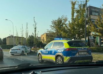 Kolizja na&nbsp;ul.&nbsp;Krakowskiej w&nbsp;Rzeszowie. Samochód uderzył w&nbsp;latarnię