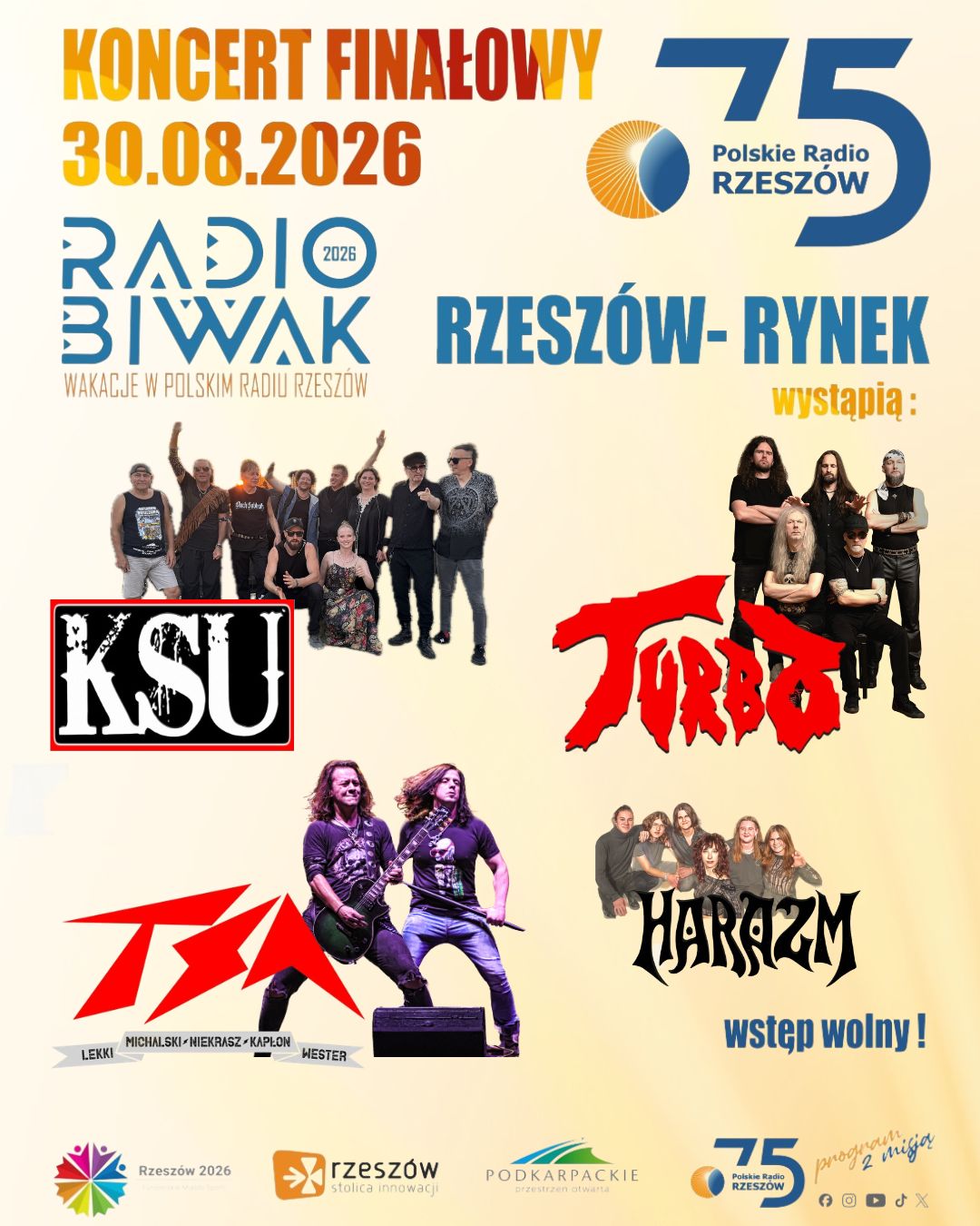 Finał Radia Biwak 2026 na Rynku w Rzeszowie. Zagrają KSU, Turbo, TSA MNKWL i Harazm - Polskie Radio Rzeszów