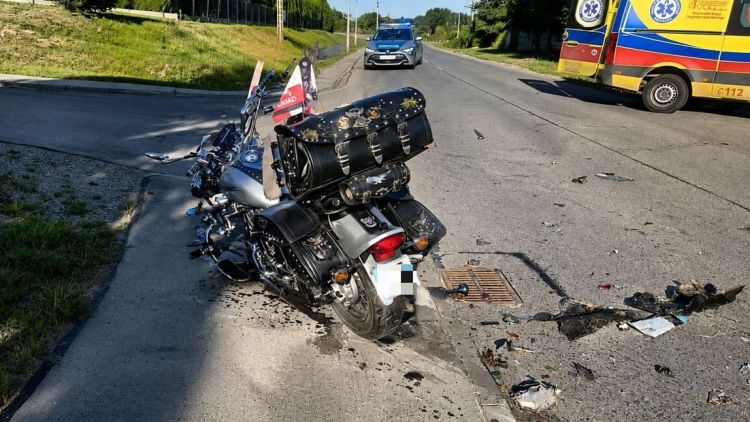 Wypadek w Futomie. Motocyklista trafił do szpitala 1 - Polskie Radio Rzeszów Wypadek w Futomie. Motocyklista trafił do szpitala