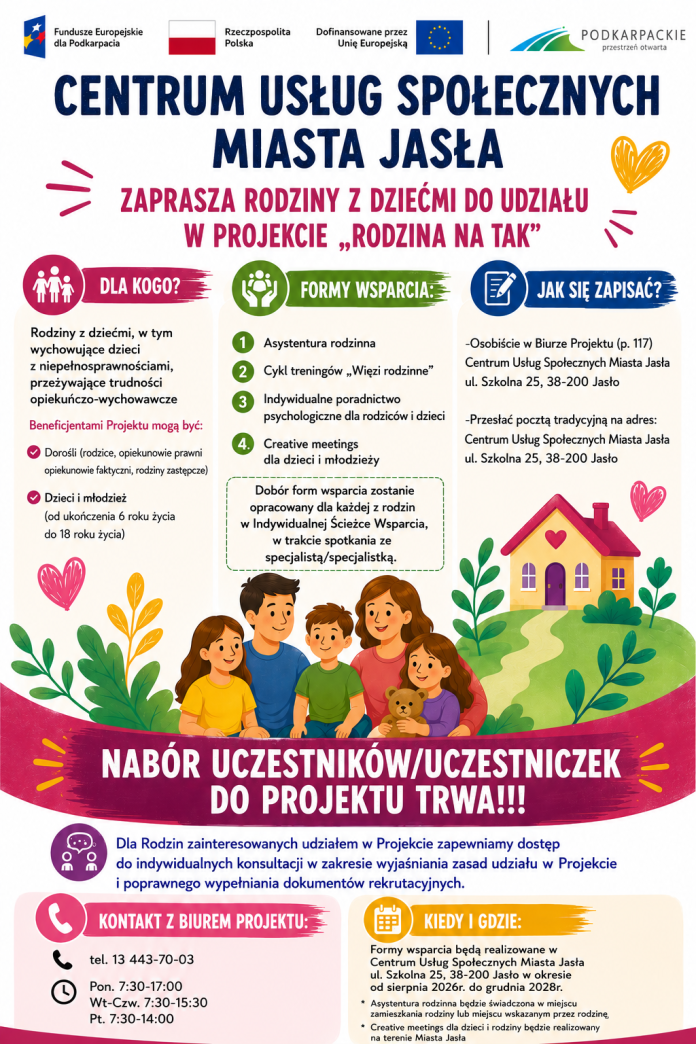 „Rodzina na TAK” w Jaśle. Trwa nabór do projektu dla rodzin 1 - Polskie Radio Rzeszów „Rodzina na TAK” w Jaśle. Trwa nabór do projektu dla rodzin