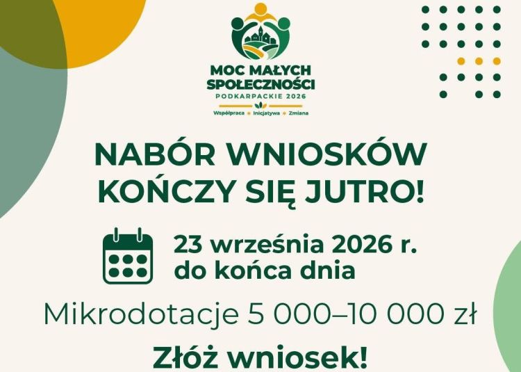 Do 10 tys. zł na działania lokalne na Podkarpaciu. Nabór tylko do 23 września 1 - Polskie Radio Rzeszów Do 10 tys. zł na działania lokalne na Podkarpaciu. Nabór tylko do 23 września