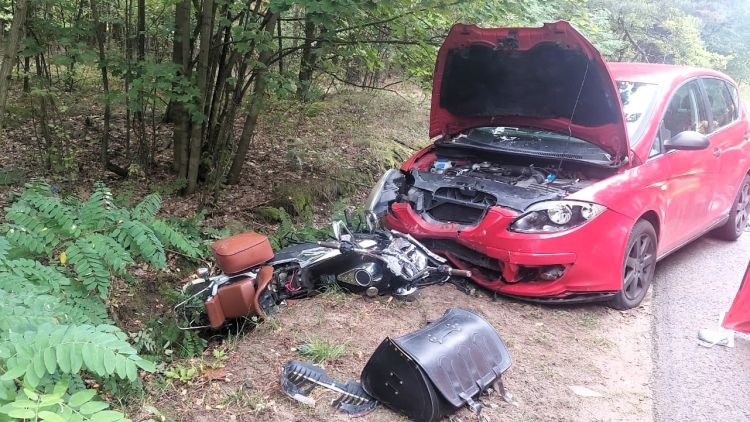 Nie&nbsp;żyje 73-letni motocyklista. Wypadek w&nbsp;Knapach w&nbsp;gminie Baranów Sandomierski