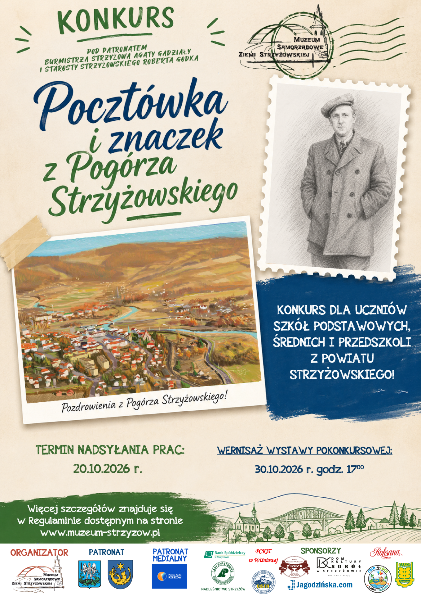 Pocztówka i znaczek z Pogórza Strzyżowskiego - Polskie Radio Rzeszów